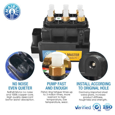 Bloque de válvula para Audi A6C7 A8D4 Bentley Mulsanne Válvula solenoide 4H0616013 4G0616005C 4H0616005C Componente de suspensión de aire Compresor de la bomba de piezas
